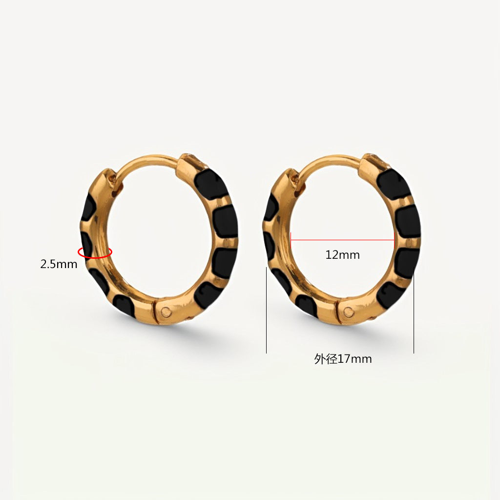 Enamel Color Hand-Dropped Ear Clips - Stainless Steel & Titanium Steel | Classic Cute Women's Earrings
