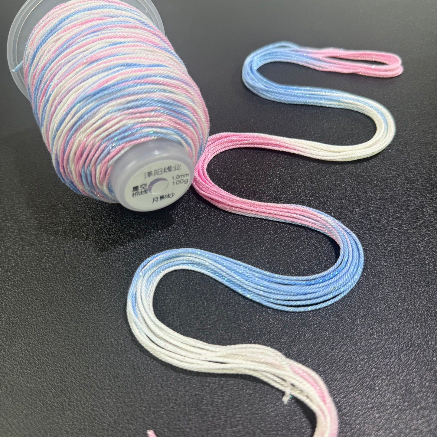 1.0mm Colorful Gradient Cotton Cord, 18-Strand Durable Thread, DIY Bracelet String, Handwoven Craft Rope, Strong Wear-Resistant Jewelry Making Cord,130 Meters Per Roll