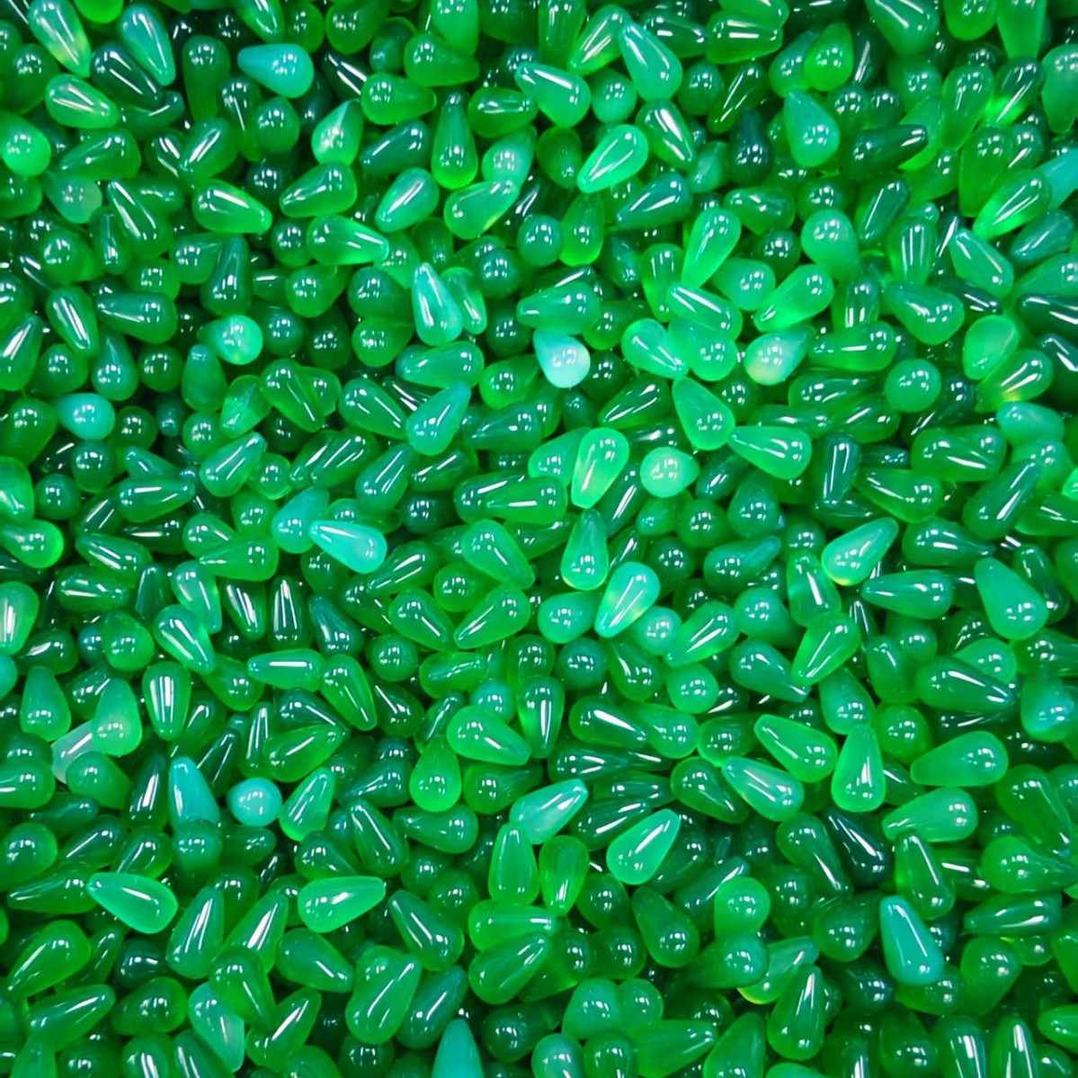 Natural Green Agate Teardrop Beads 6x10mm, Half Drilled Gemstone Beads, DIY Jewelry Making Supplies for Earrings and Pendants