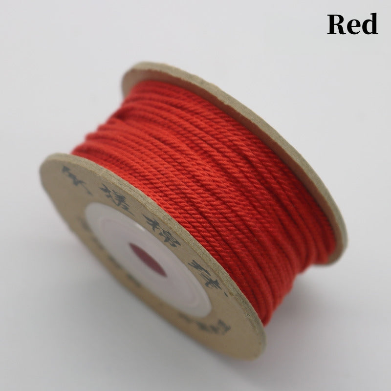 Solid Color-Handmade Colorful Woven Cotton Cord for Buddhist Prayer Beads – Durable Tibetan Style String for Mala Making, Star Moon Bodhi Bracelet Necklace DIY