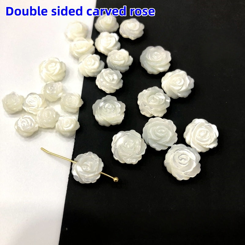 Mother of Pearl Rose Flower Beads