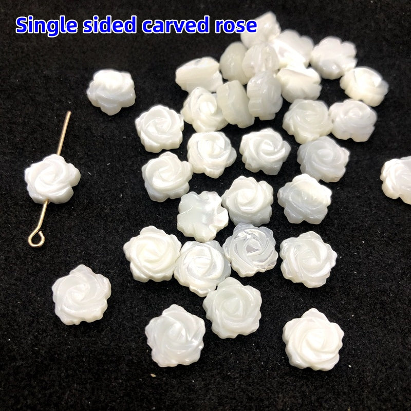 Mother of Pearl Rose Flower Beads