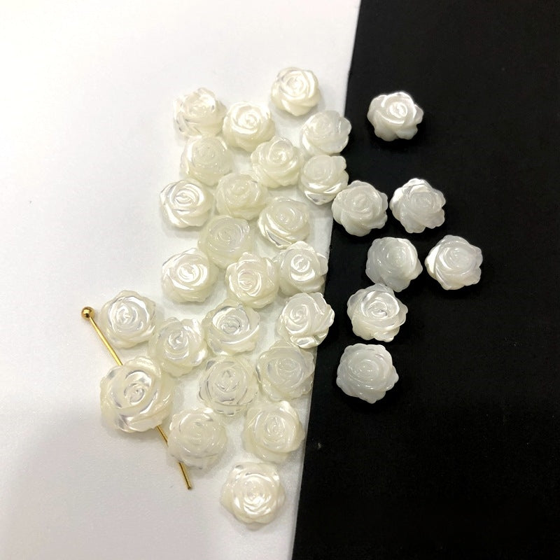 Mother of Pearl Rose Flower Beads