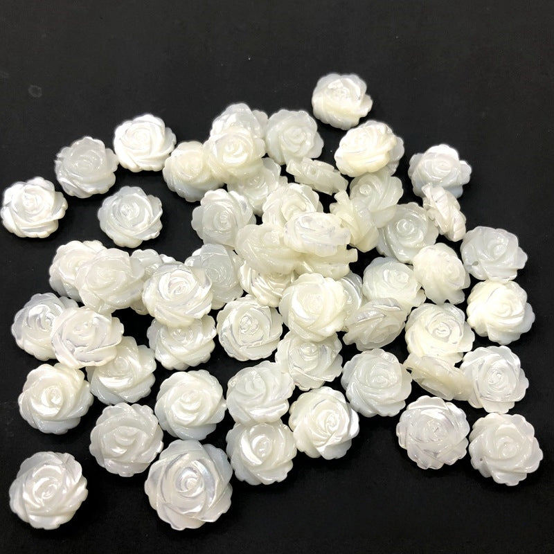 Mother of Pearl Rose Flower Beads