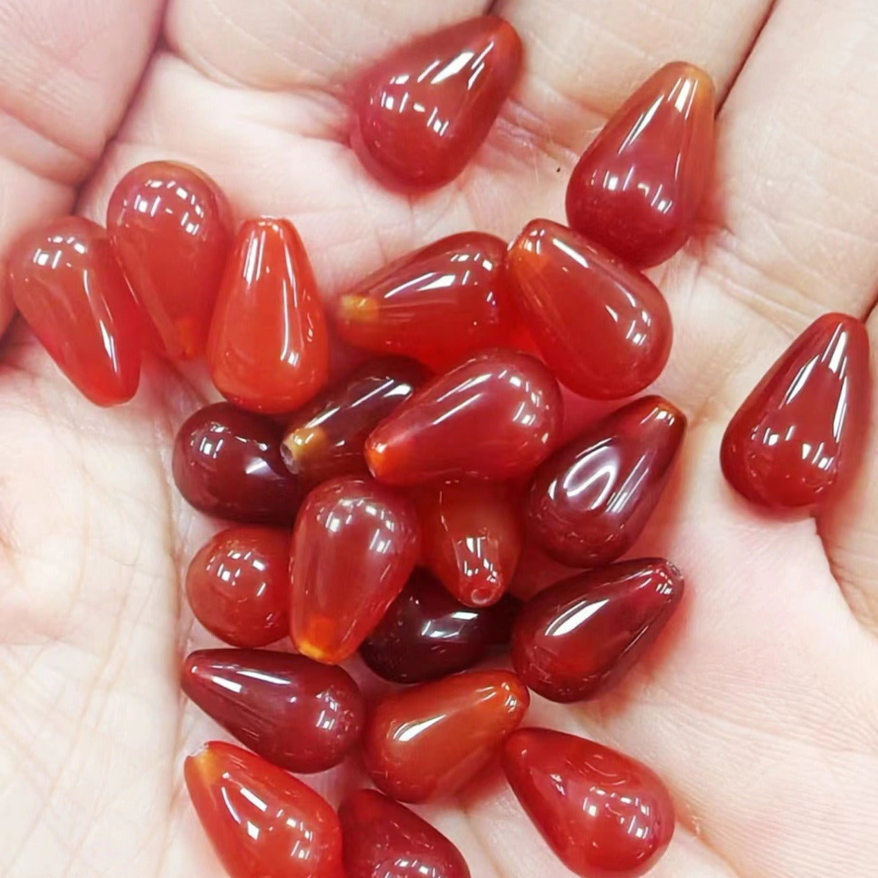 Natural Agate Teardrop Beads 8x12mm, Half Drilled Gemstone Beads, DIY Jewelry Making Supplies, Natural Stone Drop Beads for Earrings or Pendants