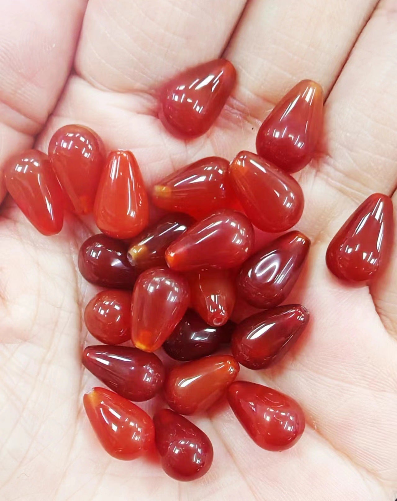 Natural Agate Teardrop Beads 8x12mm, Half Drilled Gemstone Beads, DIY Jewelry Making Supplies, Natural Stone Drop Beads for Earrings or Pendants