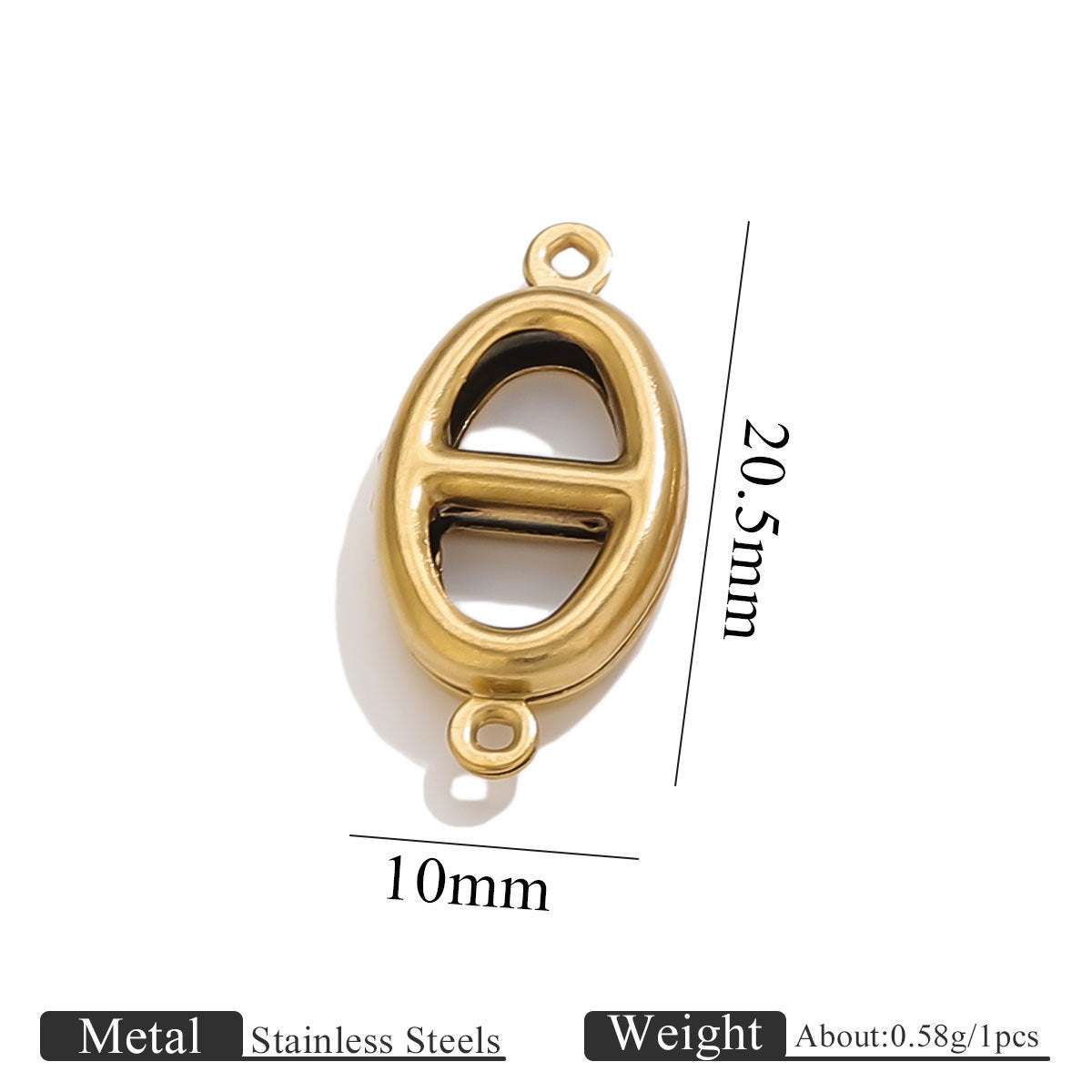 10PCS Stainless Steel Double-Hole Connector| Heart & Star Shapes | DIY Jewelry Connectors for Bracelets & Necklaces