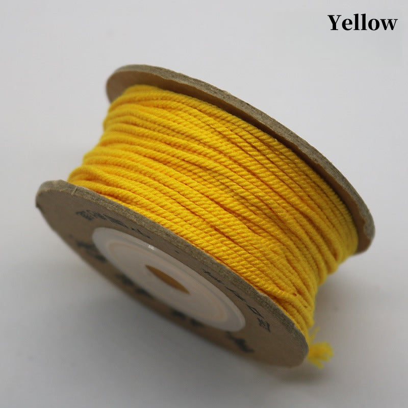 Solid Color-Handmade Colorful Woven Cotton Cord for Buddhist Prayer Beads – Durable Tibetan Style String for Mala Making, Star Moon Bodhi Bracelet Necklace DIY