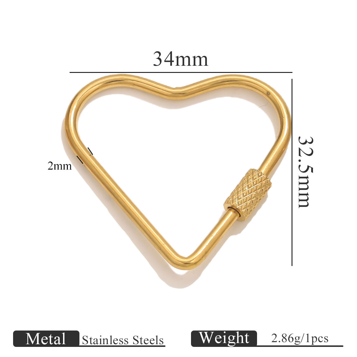 Stainless Steel Vacuum Plated Jewelry Clasp - Screw-On Closure for Bracelets, Necklaces & Beaded Bracelets | Durable & Easy to Use