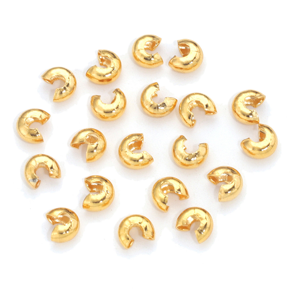 100Pcs Stainless Steel Crimp Beads Covers, Open Half Round Crimping Knot Cover Small Spacer Beads for Jewelry Making Assortments DIY Crafts Bracelets