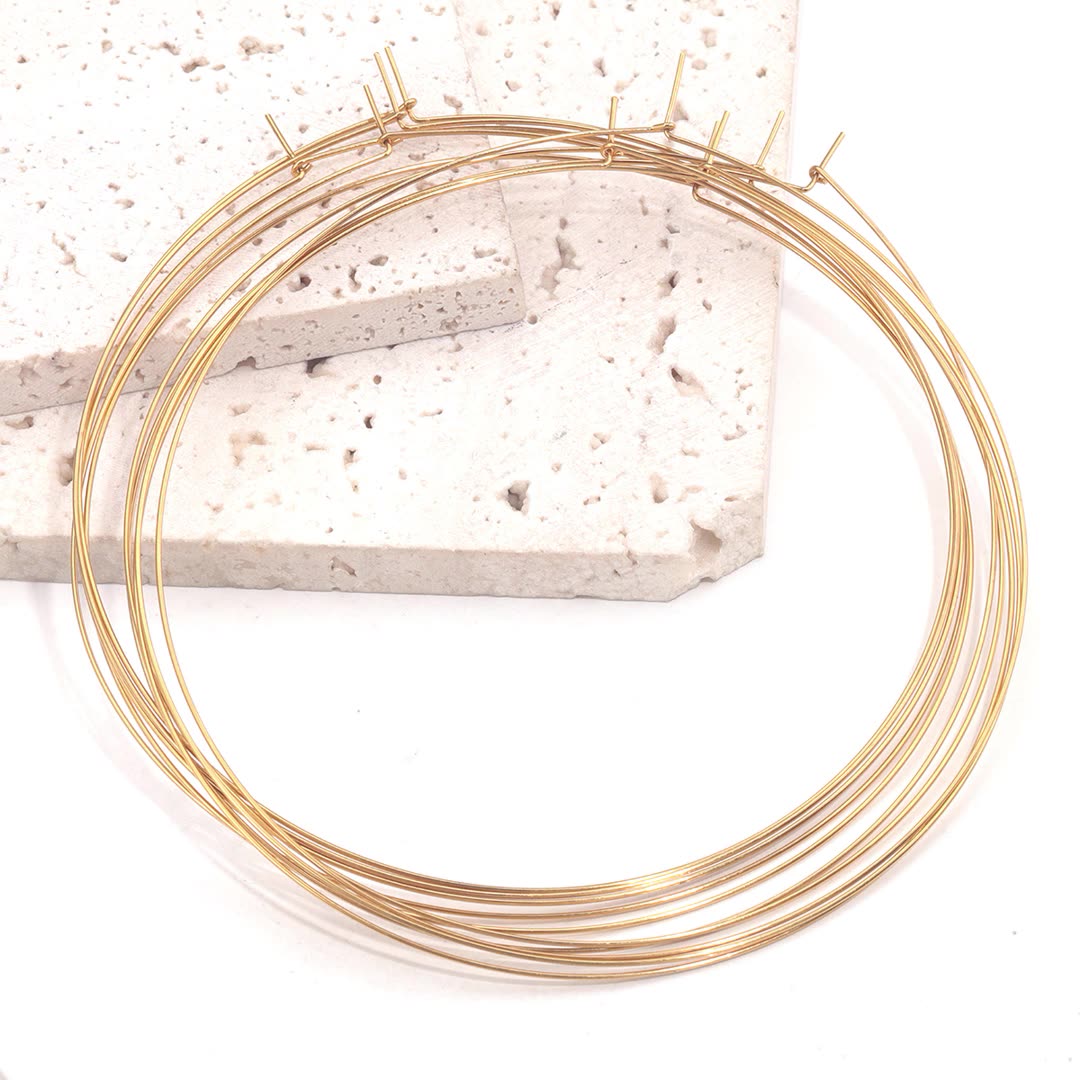 50PCS Stainless Steel (Titanium Steel) Earring Hoop Parts | Korean-Style Round 9-Shape Ear Hooks, DIY Earring Jewelry Accessories