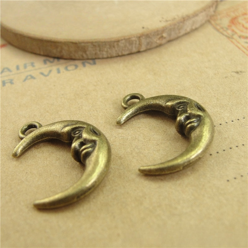 20PCS Vintage Moon Angel Charm | Jewelry Making Accessory for Necklace & Bracelet DIY