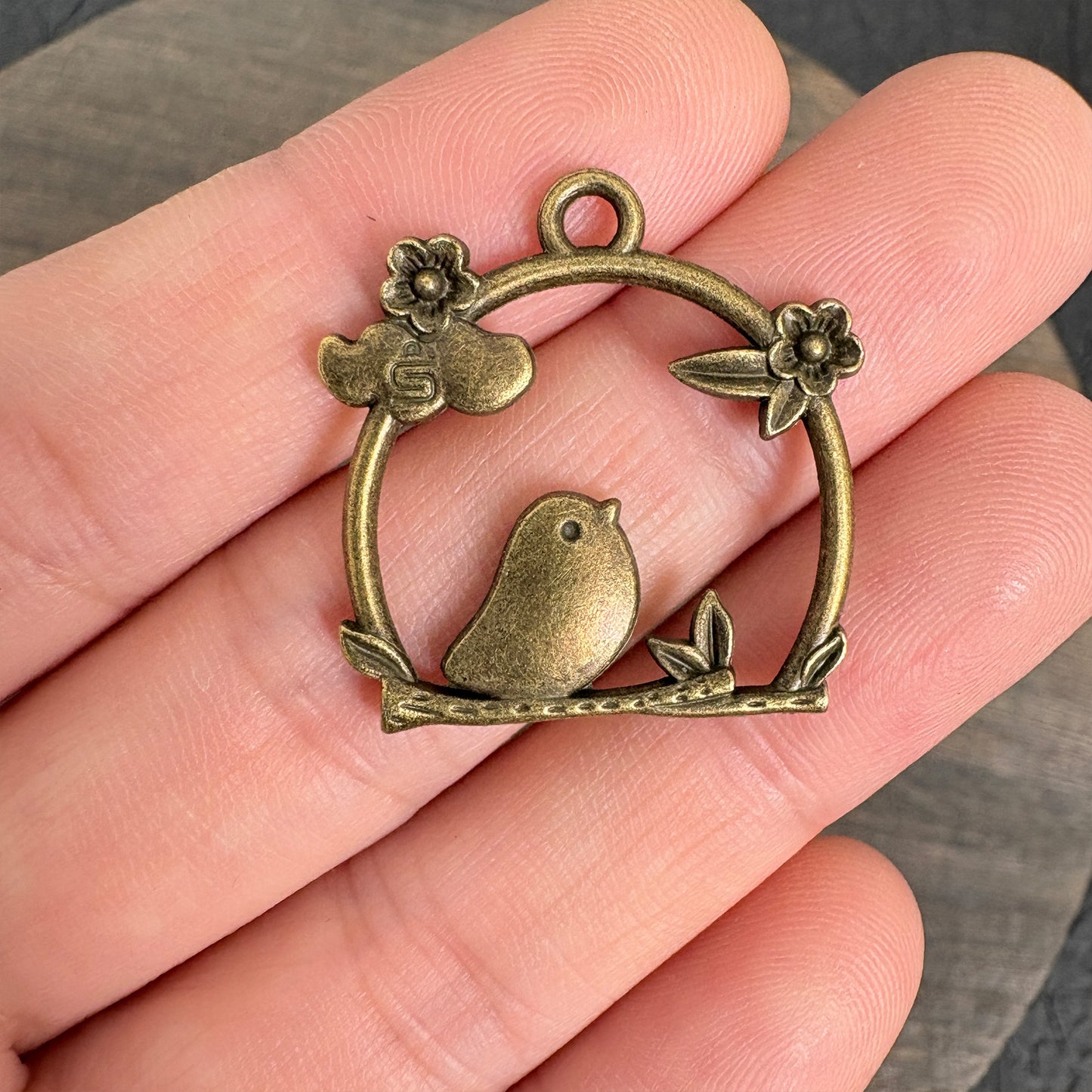 10PCS Antique Bronze Frame Bird Charms for DIY Bracelet Necklace Jewelry Making