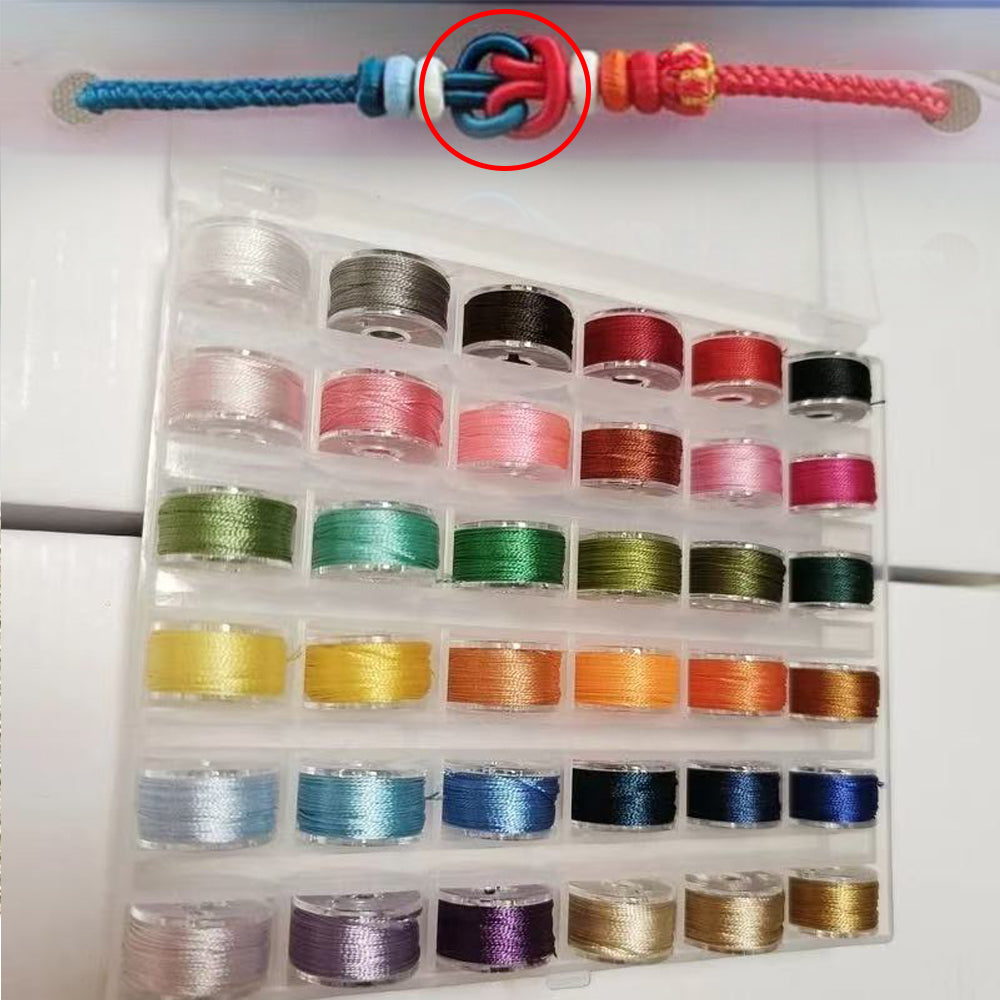 36 Colors 3-Strand 0.2mm Mini Spool Thread - DIY Bracelet & Necklace Weaving Supplies, Craft Wire for Handmade Jewelry Making, Small Batch Crafting Materials, 23 Meters Per Roll