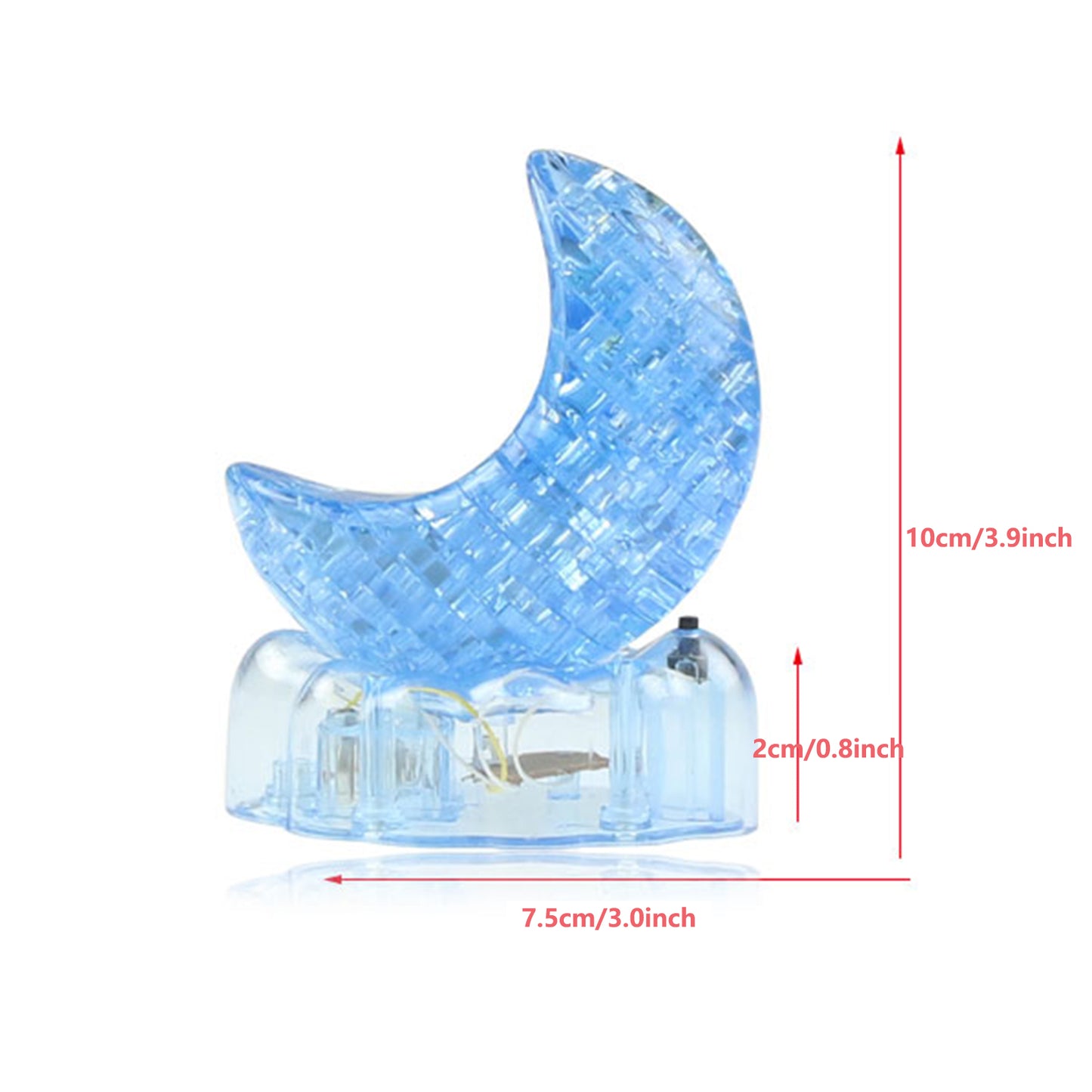 3D Crystal Puzzle Moon, Crystal Puzzle Brainteasers for Puzzlers Ages 16 and Up, with Lights, 48PCS