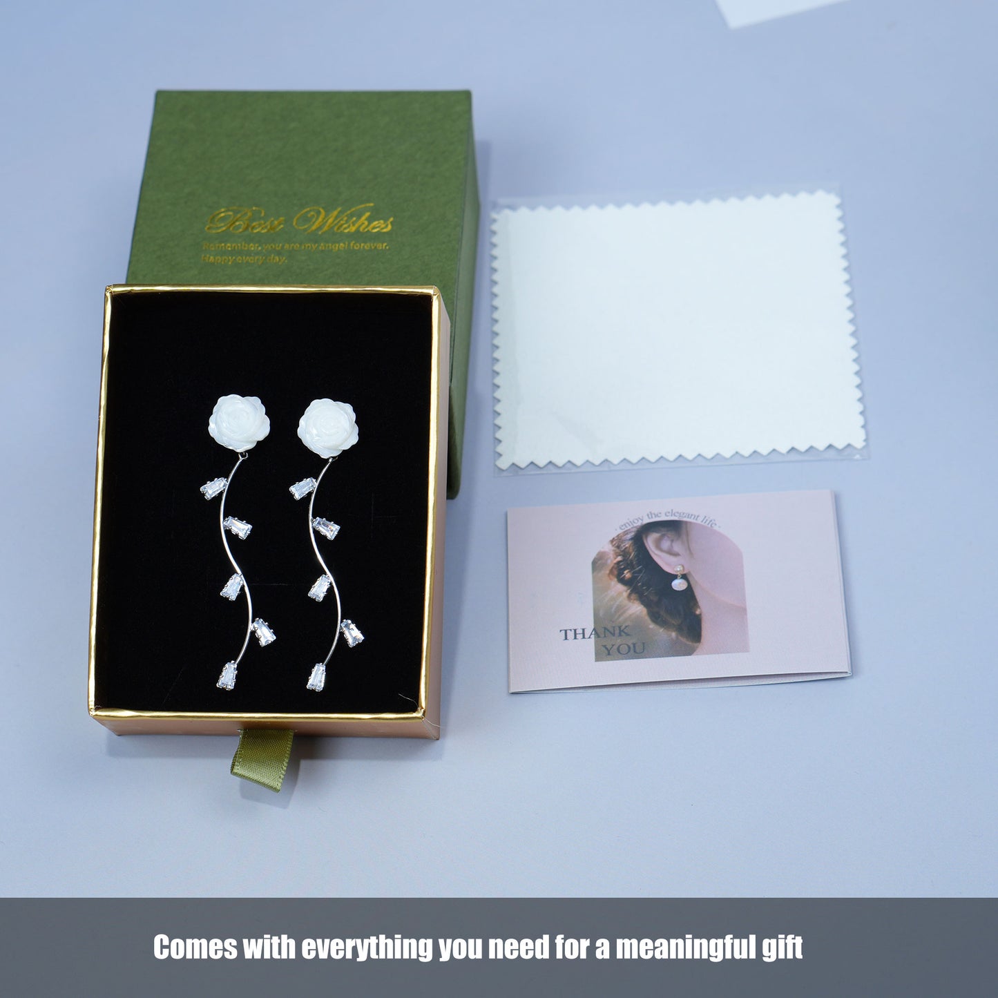 .925 Sterling Silver Carved Mother of Pearl Shell Rose Studs Earrings for Women, Natural Gemstone, White Flower Drop Bridal Jewelry As Summer Tassel Earrings for Wedding Gifts