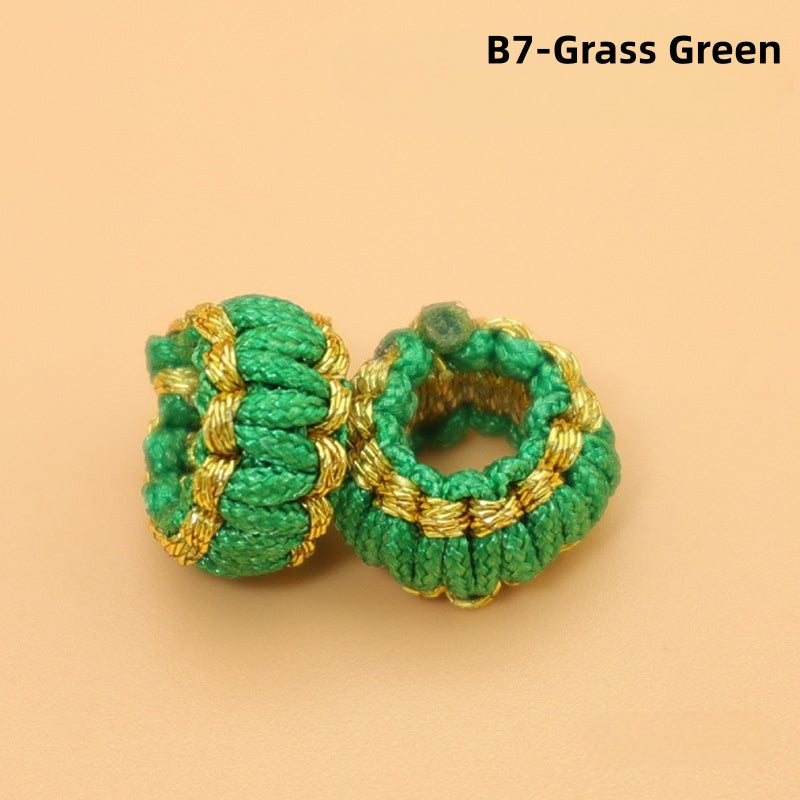 10PCS Handmade Seamless Flat Knot Coil, Handwoven Red Cord, DIY Bracelet & Pendant Connector, Jewelry Making Findings