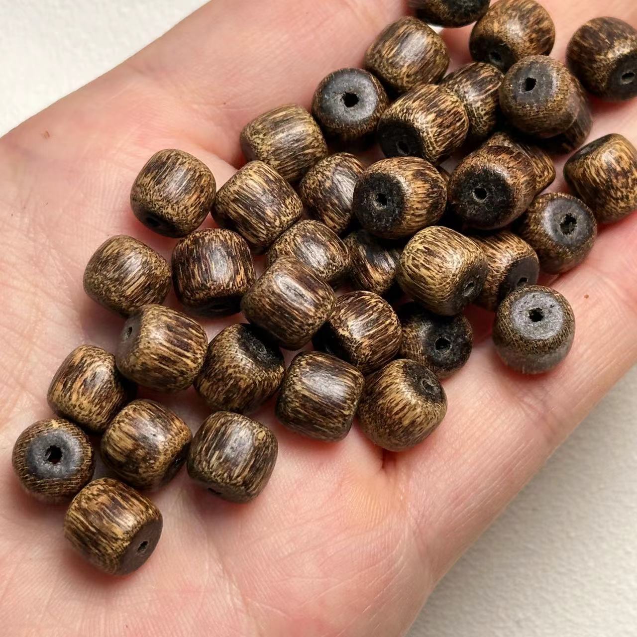8*9mm Natural Cambodian Agarwood Old Material Beads - Matured Formation Full Grain Barrel Beads