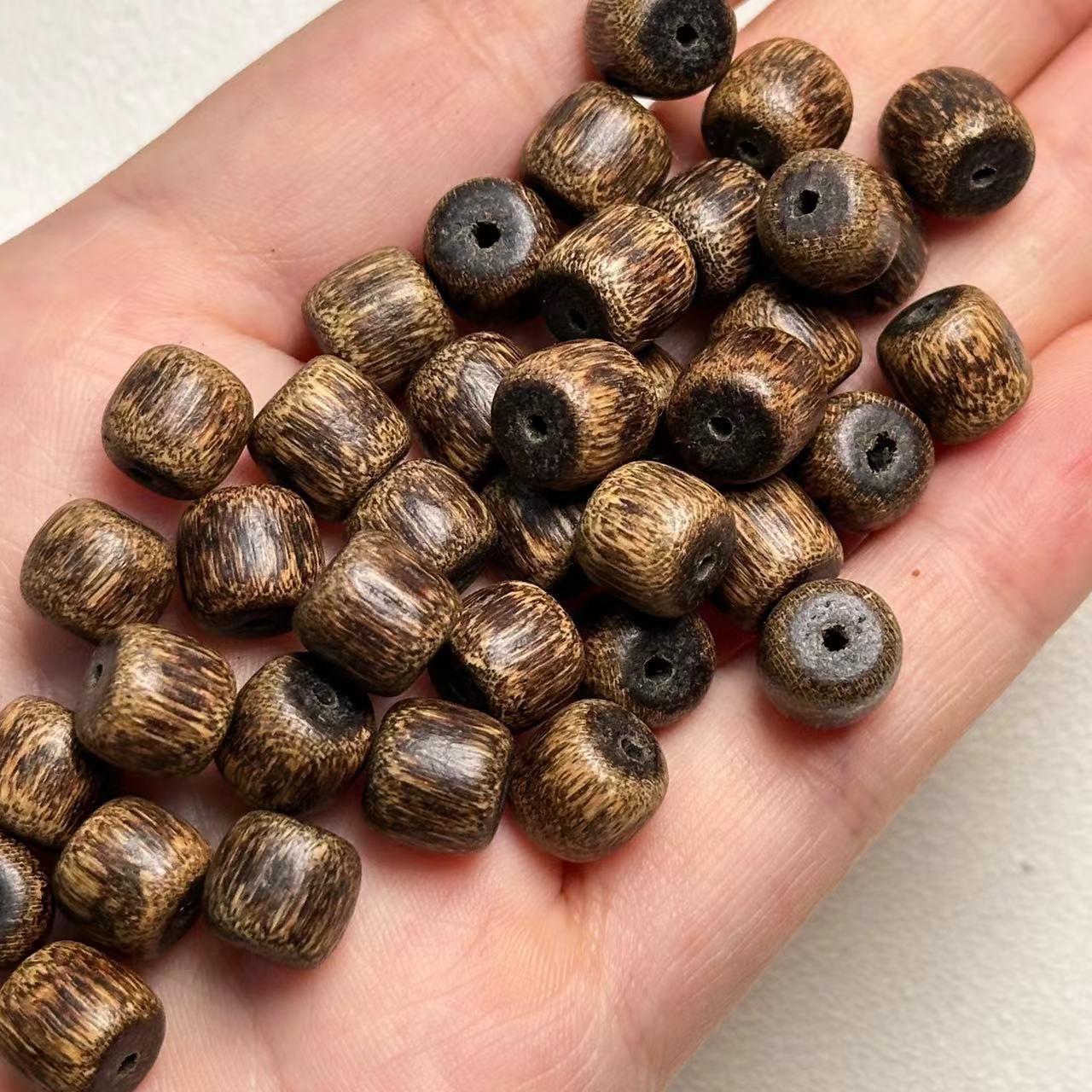 8*9mm Natural Cambodian Agarwood Old Material Beads - Matured Formation Full Grain Barrel Beads