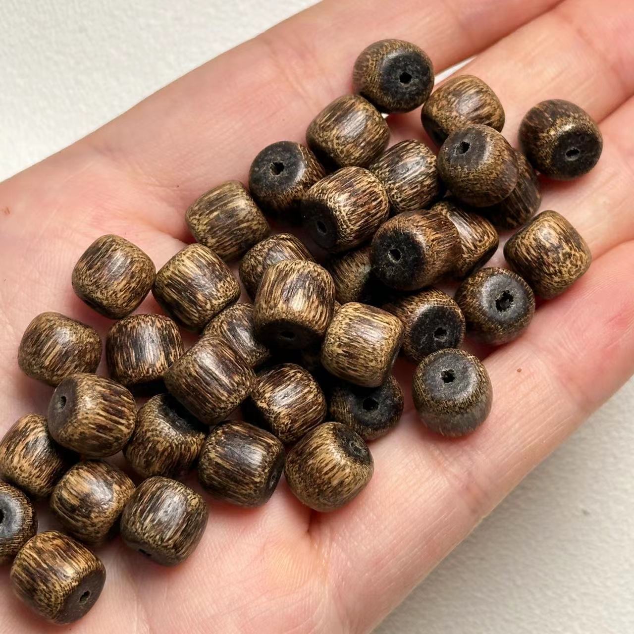 8*9mm Natural Cambodian Agarwood Old Material Beads - Matured Formation Full Grain Barrel Beads
