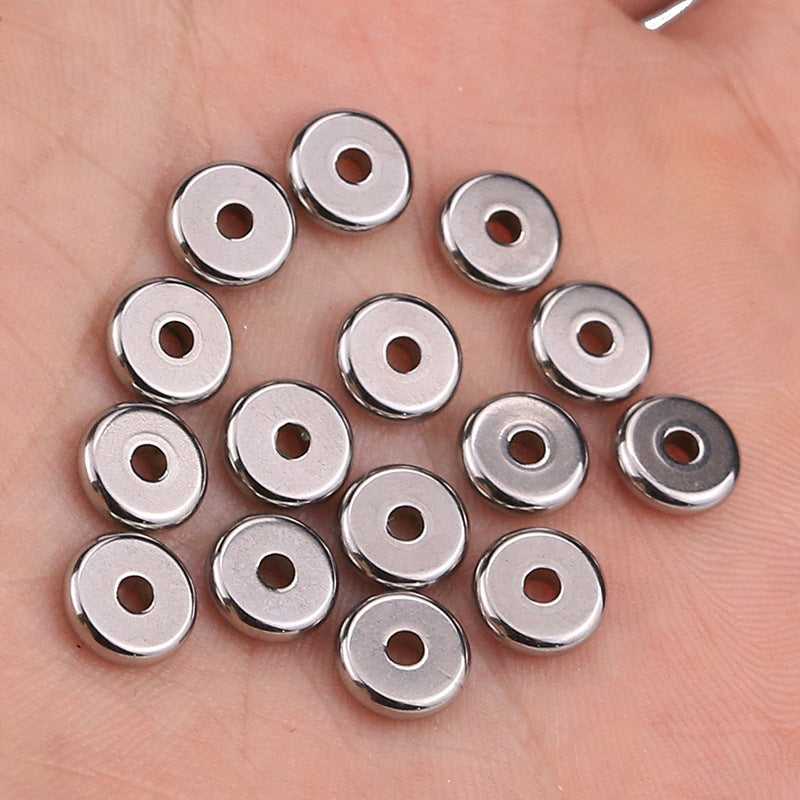 50PCS Stainless Steel Abacus Beads & Wheel Spacers | Versatile DIY Jewelry Components for Necklaces, Bracelets & Crafts