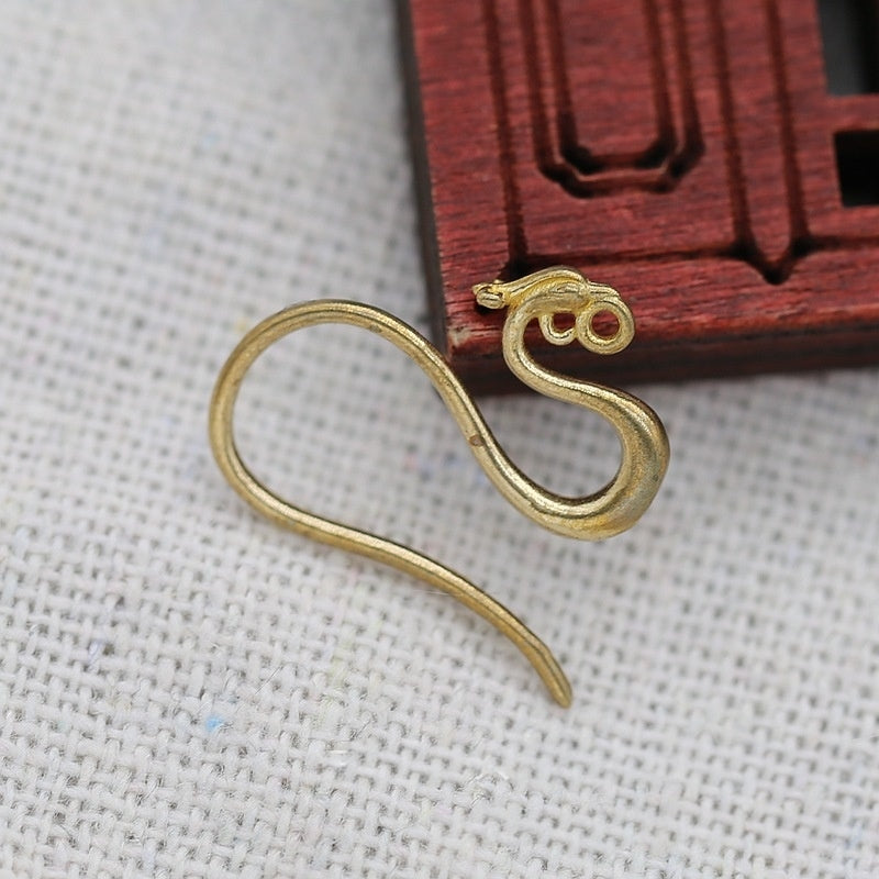 1 Pair 15x17mm 24K Gold Plated Phoenix Earring Hooks | Brass Bird Ear Wires for DIY Jewelry Making