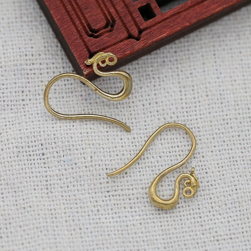 1 Pair 15x17mm 24K Gold Plated Phoenix Earring Hooks | Brass Bird Ear Wires for DIY Jewelry Making