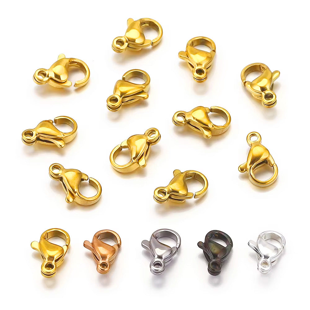 10PCS Stainless Steel Lobster Clasps - Durable Jewelry Findings for DIY Bracelets, Necklaces & Craft Projects
