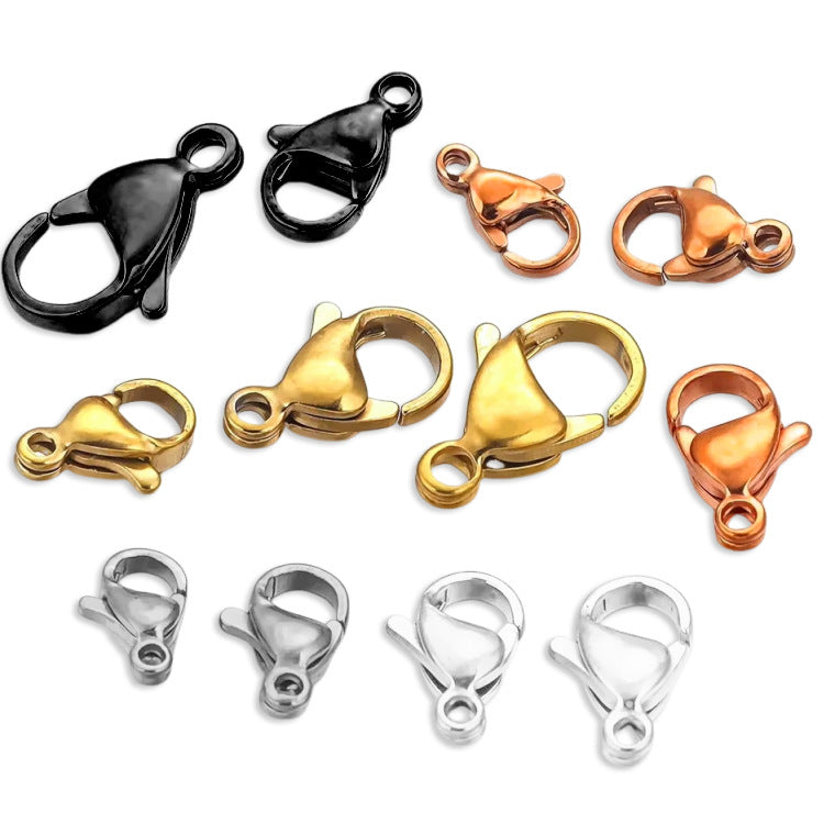 10PCS Stainless Steel Lobster Clasps - Durable Jewelry Findings for DIY Bracelets, Necklaces & Craft Projects