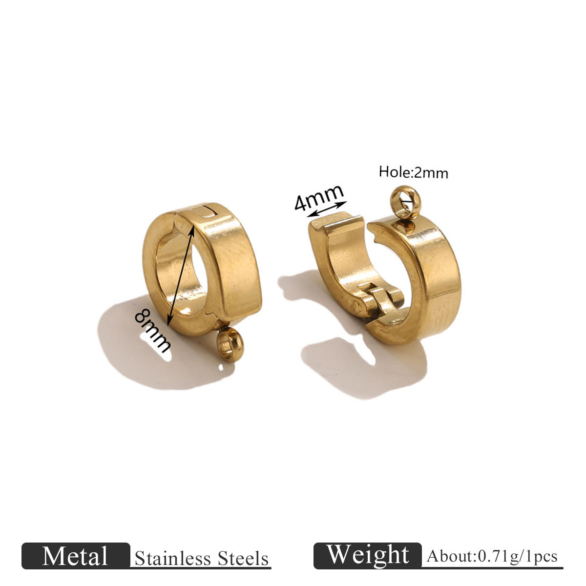 Stainless Steel Open Jump Rings & Clasps - Leather Cord Bracelet/Necklace Connectors & Positioning Clips | DIY Jewelry Supplies