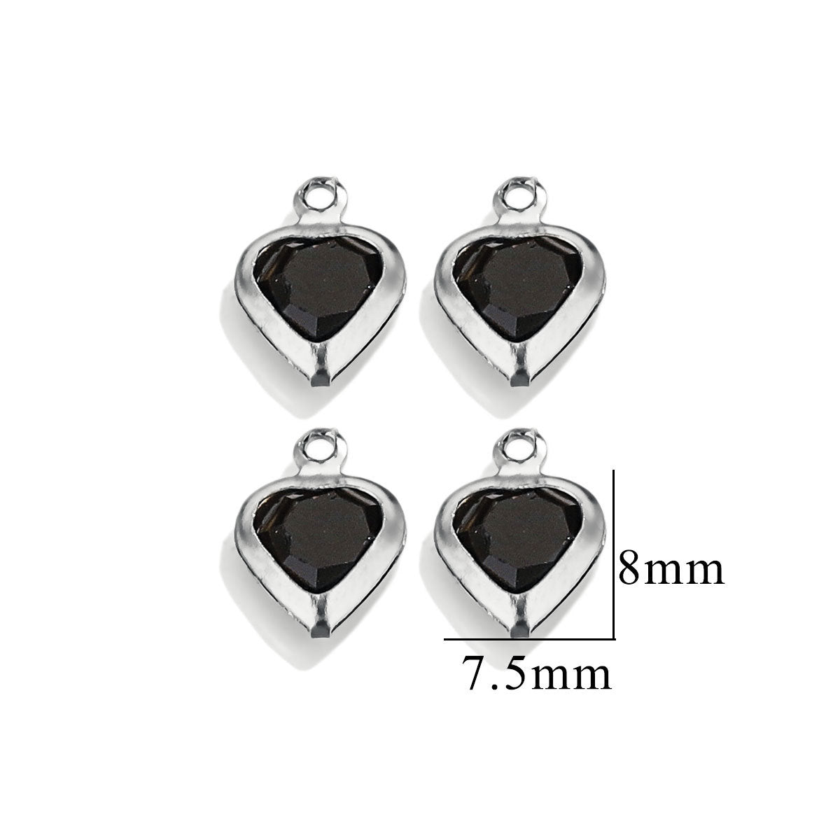 20PCS Stainless Steel Crystal Water Drop Charms - Colorful Titanium Steel, Minimalist Luxury DIY Necklace Jewelry Accessory