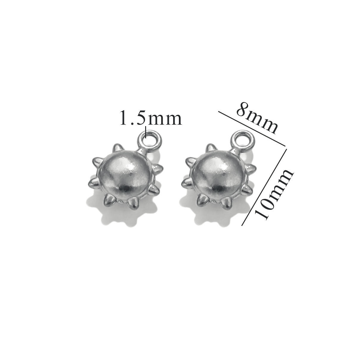 10PCS Stainless Steel Moon & Sun Mini Pendants | Cute Tiny Charms, Ideal Accessories for Necklaces & DIY Jewelry Making