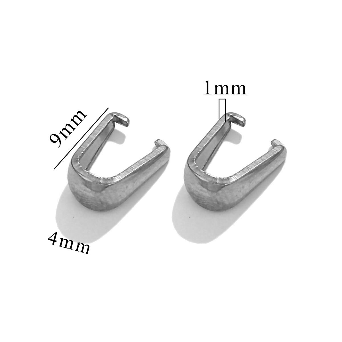 50PCS Stainless Steel Snap On Bails Hook Pendant Clasps Pinch Clips Bail Pendants for Neckalce Jewelry DIY Craft Making, Stainless Steel Color