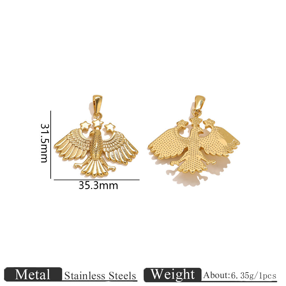 Stainless Steel Eagle Pendant, Durable Wildlife Charm Necklace, Waterproof Jewelry Gift