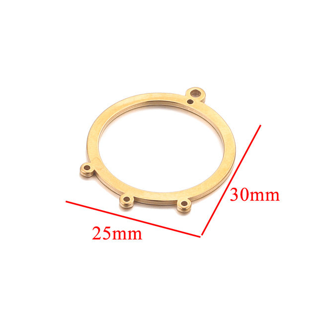 10PCS Stainless Steel Geometric Earring Connectors | Hollow-Out Design, Essential DIY Jewelry Supplies for Earring Making
