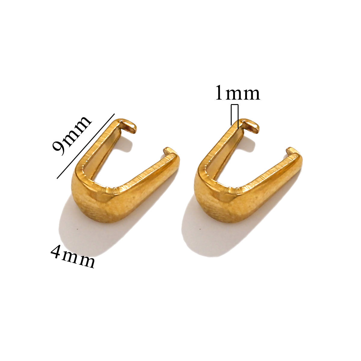50PCS Stainless Steel Snap On Bails Hook Pendant Clasps Pinch Clips Bail Pendants for Neckalce Jewelry DIY Craft Making, Stainless Steel Color