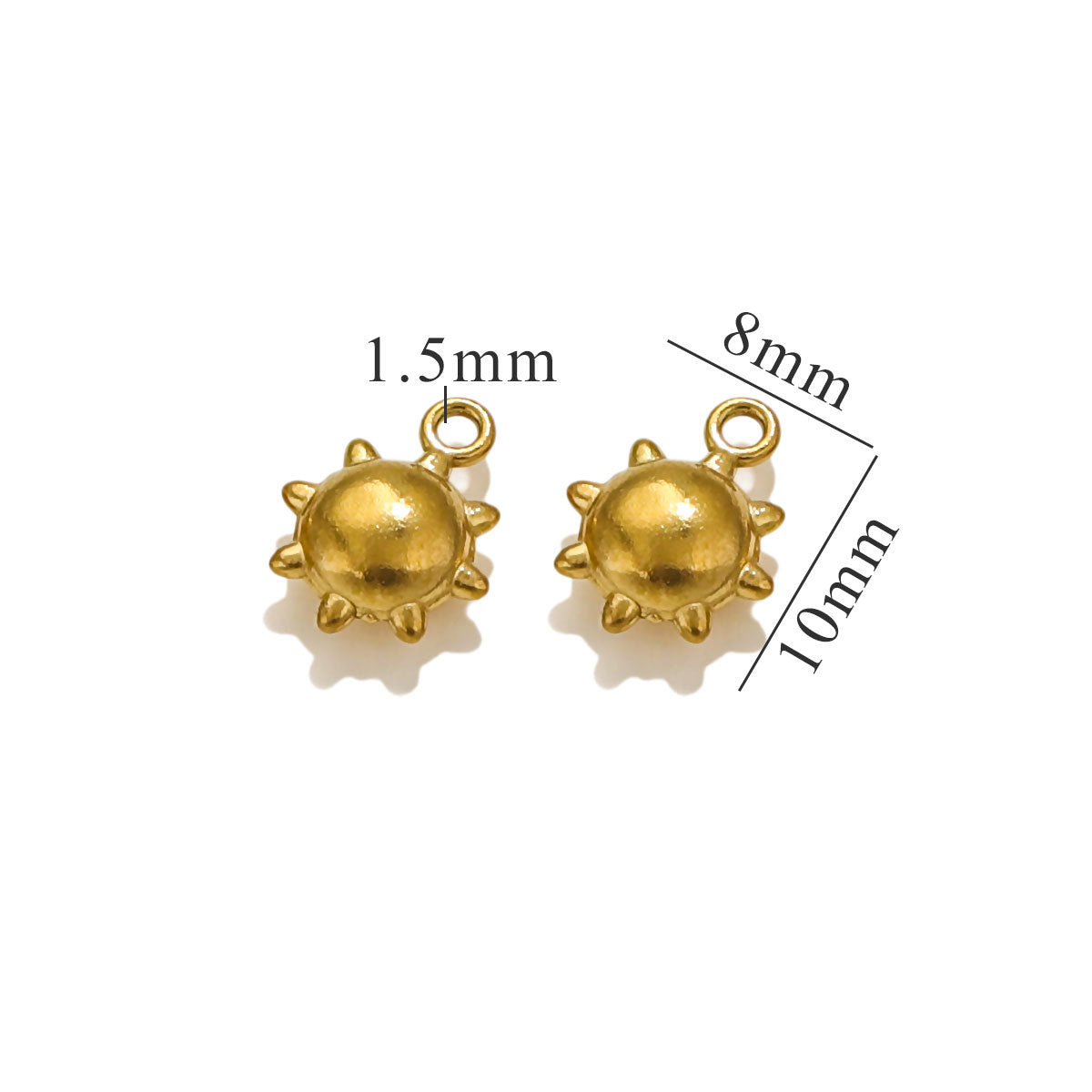 10PCS Stainless Steel Moon & Sun Mini Pendants | Cute Tiny Charms, Ideal Accessories for Necklaces & DIY Jewelry Making