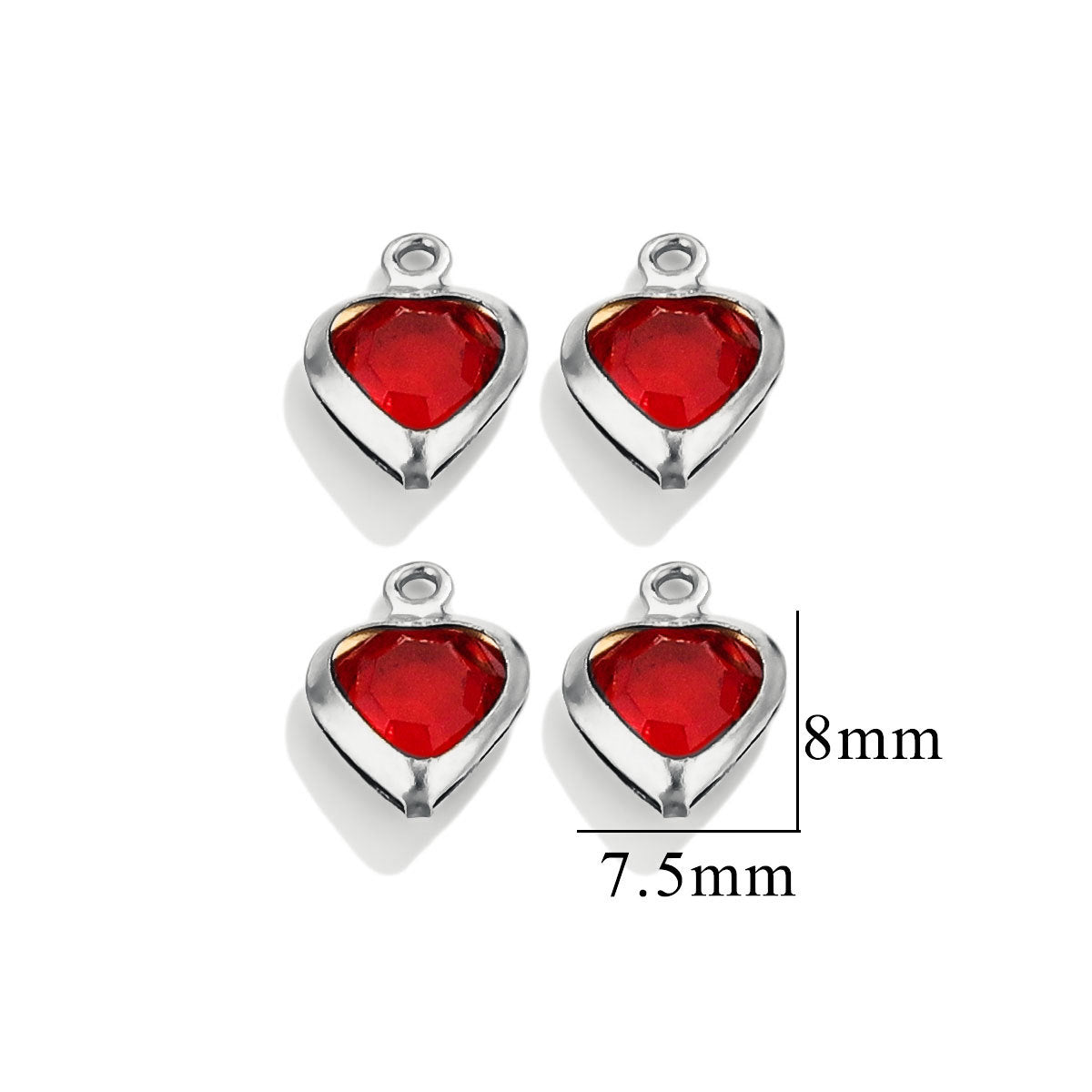 20PCS Stainless Steel Crystal Water Drop Charms - Colorful Titanium Steel, Minimalist Luxury DIY Necklace Jewelry Accessory