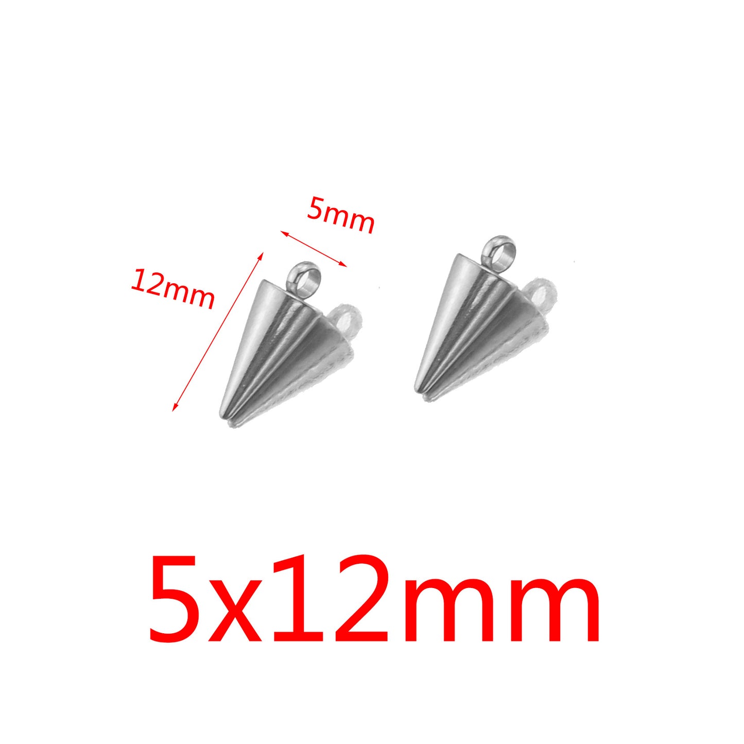 5PCS Stainless Steel Conical Small Pendants | Plated Mini Charms, Minimalist DIY Accessories for Earrings & Jewelry Making