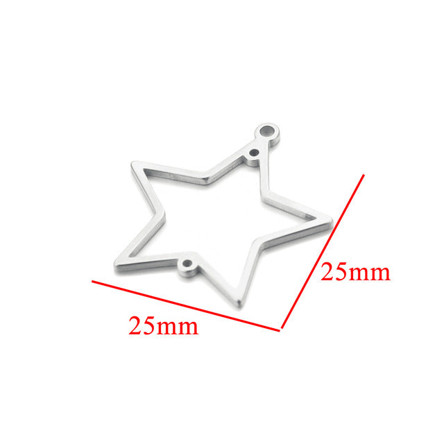 10PCS Stainless Steel Geometric Earring Connectors | Hollow-Out Design, Essential DIY Jewelry Supplies for Earring Making