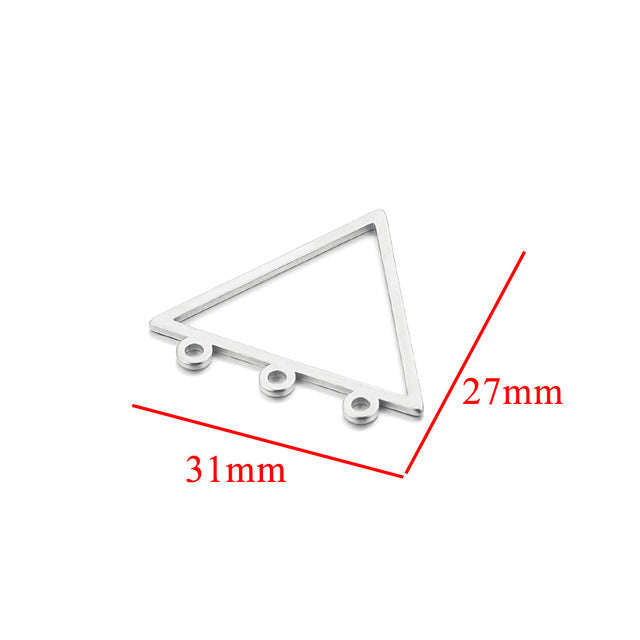 10PCS Stainless Steel Geometric Earring Connectors | Hollow-Out Design, Essential DIY Jewelry Supplies for Earring Making