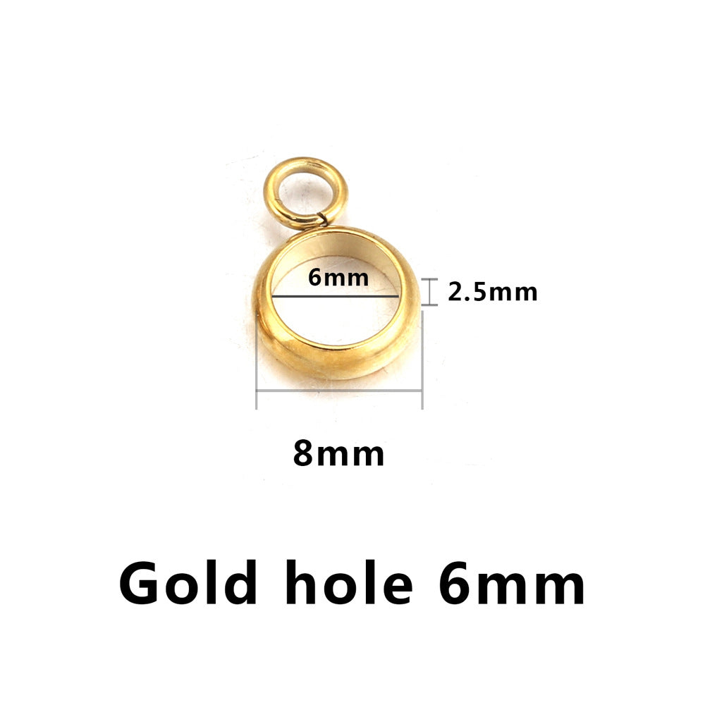 20PCS Stainless Steel Bails Beads Roundelle Barrel Large Hole Hanger Links Connectors with Charm Loop for Snake Chain European Bracelet Pendant, 2~5mm Hole