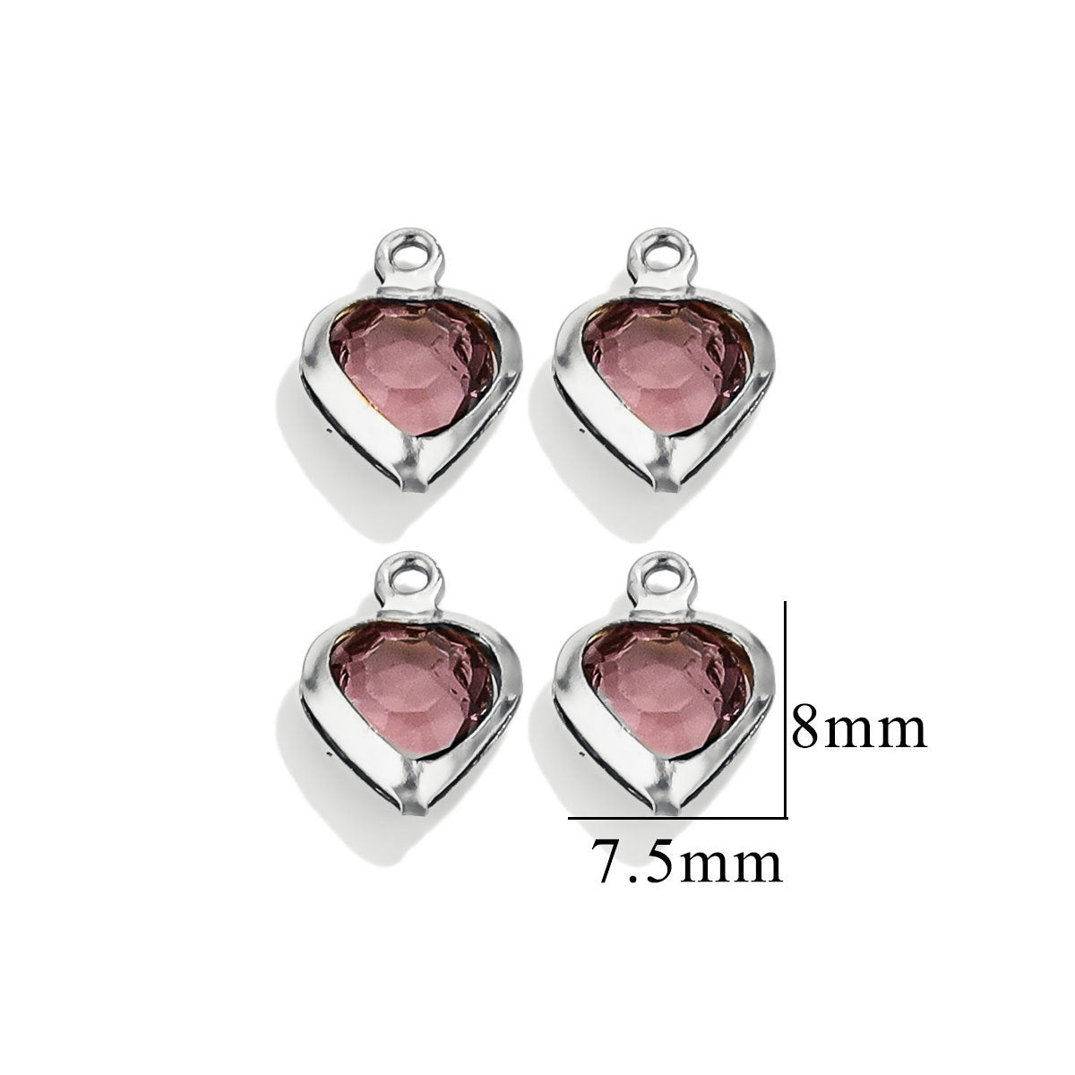 20PCS Stainless Steel Crystal Water Drop Charms - Colorful Titanium Steel, Minimalist Luxury DIY Necklace Jewelry Accessory