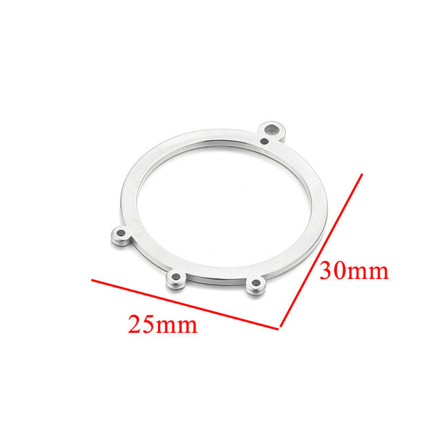 10PCS Stainless Steel Geometric Earring Connectors | Hollow-Out Design, Essential DIY Jewelry Supplies for Earring Making