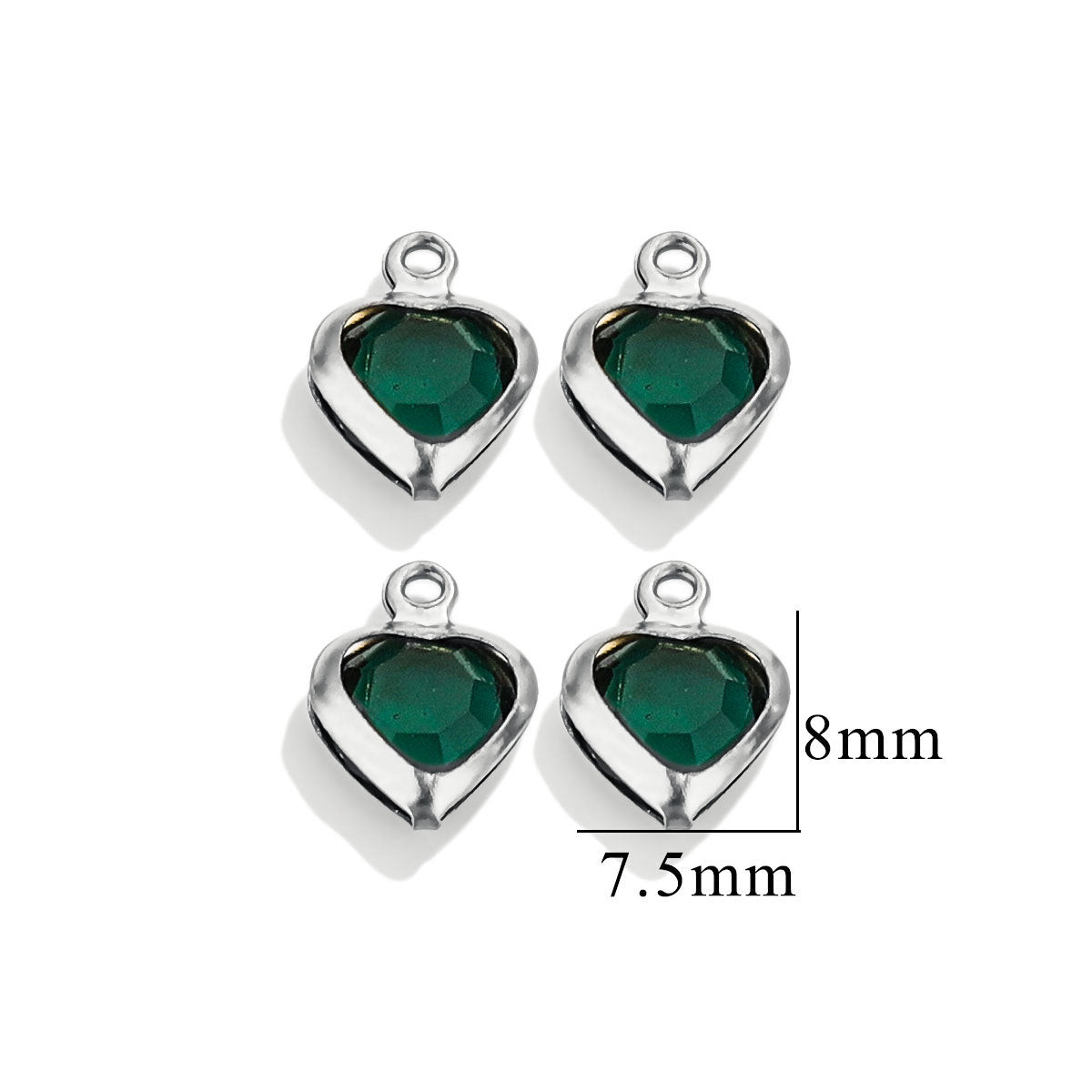 20PCS Stainless Steel Crystal Water Drop Charms - Colorful Titanium Steel, Minimalist Luxury DIY Necklace Jewelry Accessory