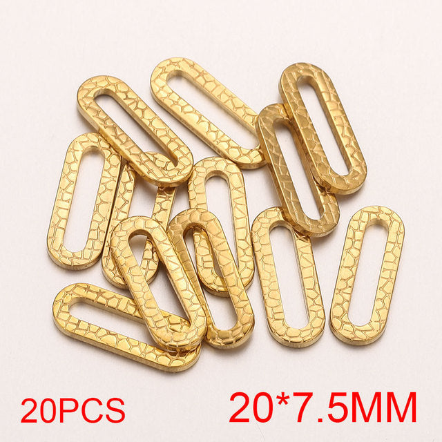 20PCS Stainless Steel Oval & Rectangular Frame Earring Connectors - DIY Jewelry Making Supplies & Components
