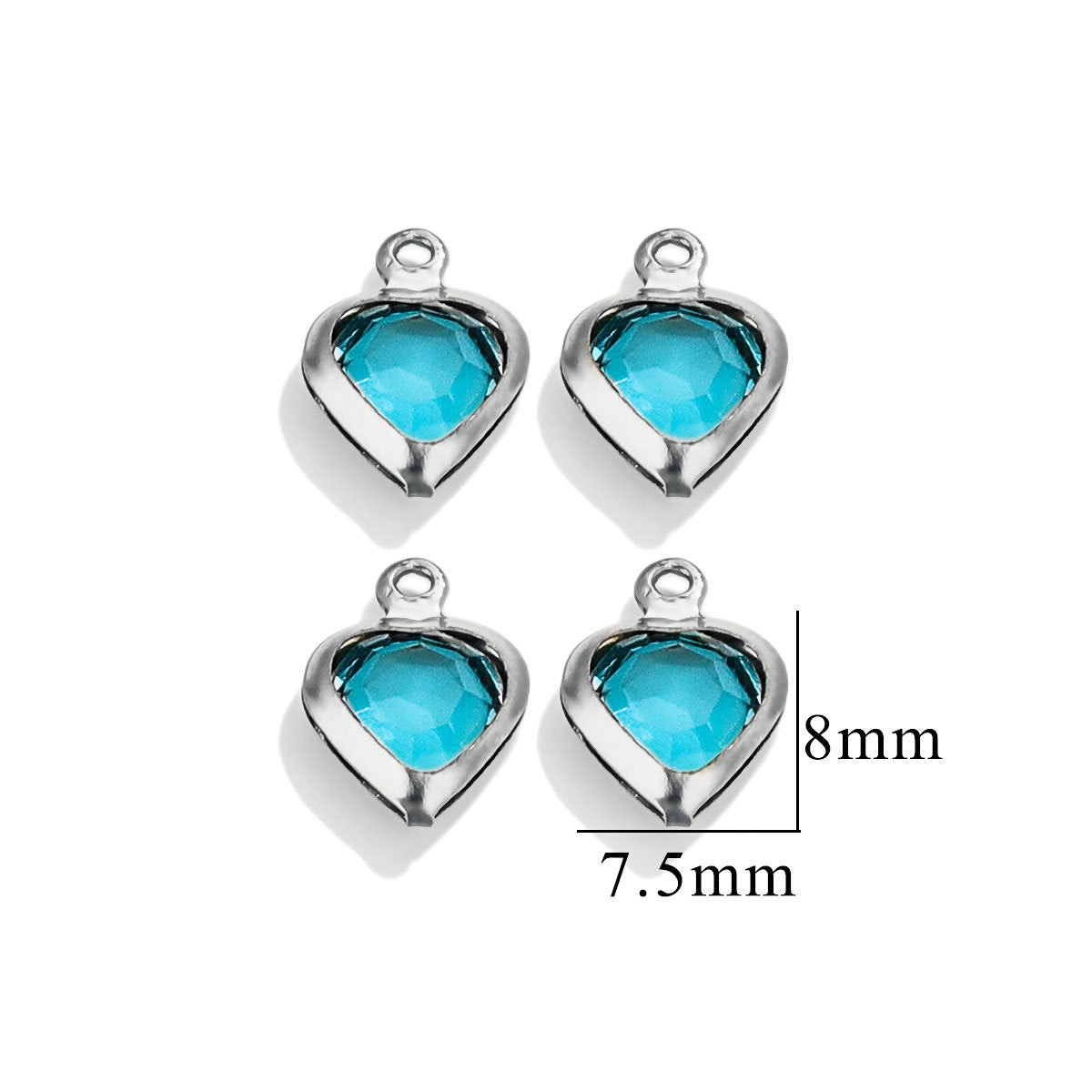 20PCS Stainless Steel Crystal Water Drop Charms - Colorful Titanium Steel, Minimalist Luxury DIY Necklace Jewelry Accessory