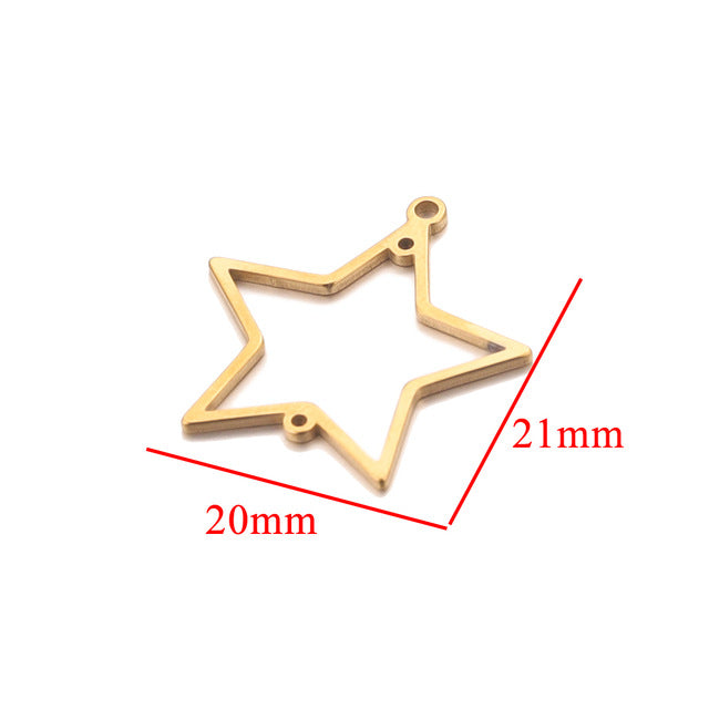 10PCS Stainless Steel Geometric Earring Connectors | Hollow-Out Design, Essential DIY Jewelry Supplies for Earring Making