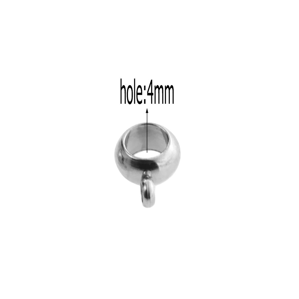 20PCS Stainless Steel Bails Beads Roundelle Barrel Large Hole Hanger Links Connectors with Charm Loop for Snake Chain European Bracelet Pendant, 2~5mm Hole