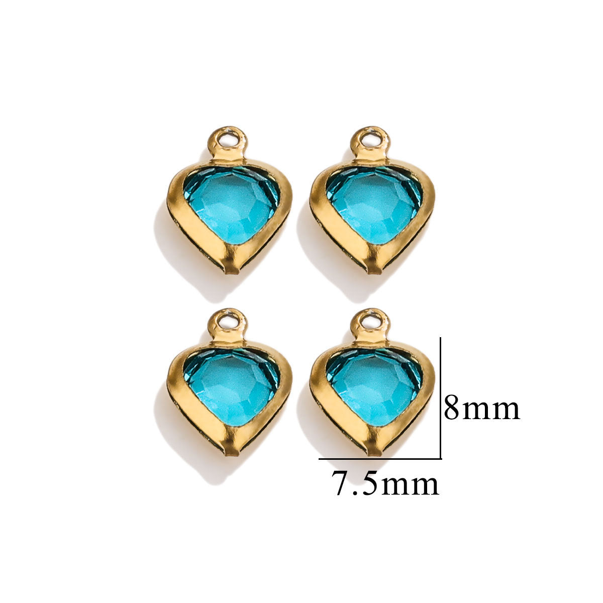 20PCS Stainless Steel Crystal Water Drop Charms - Colorful Titanium Steel, Minimalist Luxury DIY Necklace Jewelry Accessory